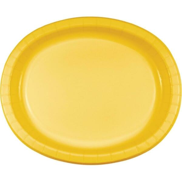 Hoffmaster 10 x 12 in. Oval Paper Platters, Yellow, 96PK 433269